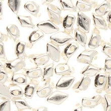 Load image into Gallery viewer, Czech Mini GemDuos 6x4mm Silver Plated Qty: 10 grams