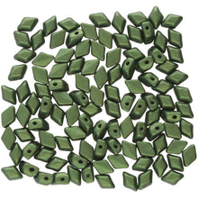 Load image into Gallery viewer, Czech Mini GemDuos 6x4mm Gold Shine Dark Olive Qty: 10 grams