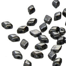 Load image into Gallery viewer, Czech Mini GemDuos 6x4mm Jet Hematite Qty: 10 grams