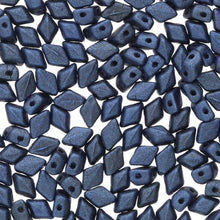 Load image into Gallery viewer, Czech Mini GemDuos 6x4mm Metallic Suede Blue Qty: 10 grams