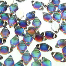 Load image into Gallery viewer, Czech GemDuos 8x5mm Backlit Petroleum Qty: 10 grams