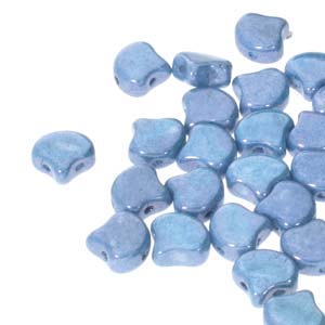 Czech Ginkgo Beads 7.5mm Chalk Blue Luster Qty: 10g