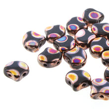 Load image into Gallery viewer, Czech Ginkgo Beads 7.5mm Jet Full Sliperit Dot Qty: 10g