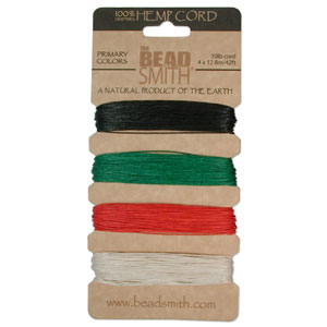 Hemp Primary Colors Card by The Beadsmith .55mm 10lb Qty:168 feet