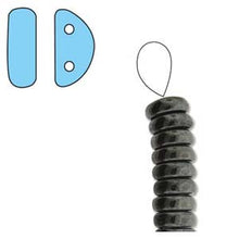 Load image into Gallery viewer, Czech Half Moon Beads 8x4mm Jet Hematite Qty:50 Strung