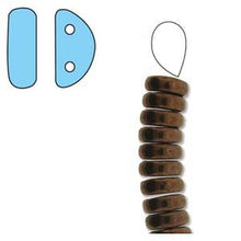 Load image into Gallery viewer, Czech Half Moon Beads 8x4mm Jet Bronze Qty:50 Strung