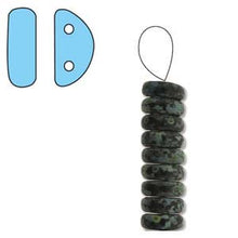 Load image into Gallery viewer, Czech Half Moon Beads 8x4mm Jet Picasso Qty:50 Strung