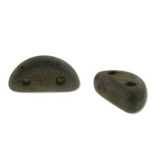 Load image into Gallery viewer, Czech Half Moon Beads 8x4mm White Matte Travertine Blue Qty:50 Strung