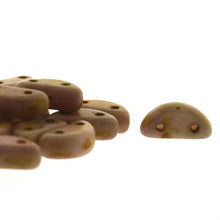 Load image into Gallery viewer, Czech Half Moon Beads 8x4mm White Matte Travertine Red Qty:50 Strung