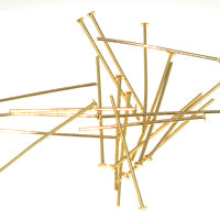 Gold Plated Headpins 1in 21 Gauge Qty:100
