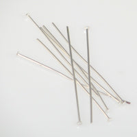 Silver Plated Headpins 1in 24 Gauge Qty:100