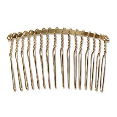 Hair Comb 2.5 inch Gold Plate Qty:1