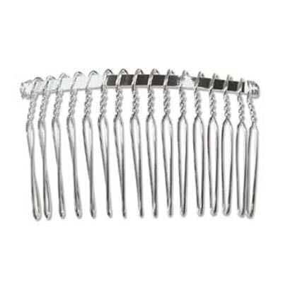 Hair Comb 2.5 inch Silver Plate Qty:1