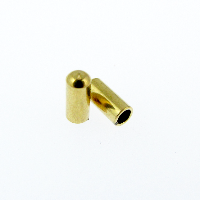 Gold Color Cord End Caps 2mm ID Qty:2