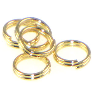 Gold Plated Split Rings 6mm Qty:100