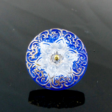 Load image into Gallery viewer, Czech Arabian Star Button Cobalt and Gold 18mm Qty:1
