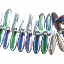 Load image into Gallery viewer, Czech Daggers 5X16mm Backlit Petrol Qty:25 Strung

