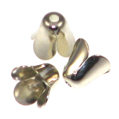 Rhodium Color Bead Caps 7.5X8mm Bluebell Qty:10