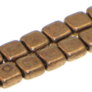 Czech Tile Beads 6mm Bronze Qty:25 Strung