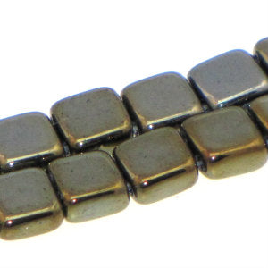 Czech Tile Beads 6mm Iris Brown Qty:25 Strung