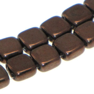 Czech Tile Beads 6mm Dark Bronze Qty:25 Strung
