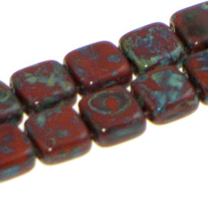 Czech Tile Beads 6mm Umber Picasso Qty:25 Strung