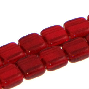 Czech Tile Beads 6mm Siam Ruby Qty:25 Strung
