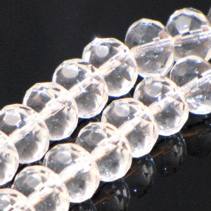 Czech Faceted Fire Polished Donuts 9mm Crystal Qty:30 Strung