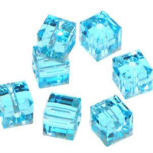 Swarovski Cubes 6mm #5601 Light Turquoise Qty:3