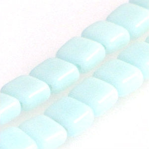 Czech Tile Beads 6mm Opaque Pale Turquoise Qty:25 Strung