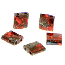 Load image into Gallery viewer, Miyuki Tila Beads 5mm 4520 Orange Opaque Picasso Qty:10g Tube