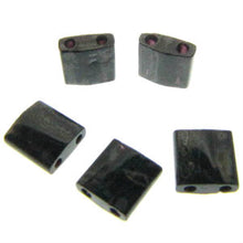 Load image into Gallery viewer, Miyuki Tila Beads 5mm 4511 Smokey Black Matte Picasso Qty:10g Tube