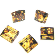 Load image into Gallery viewer, Miyuki Tila Beads 5mm 4502 Dark Amber Transparent Picasso Qty:10g Tube
