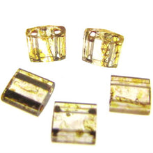 Load image into Gallery viewer, Miyuki Tila Beads 5mm 4501 Saffron Transparent Picasso Qty:10g Tube