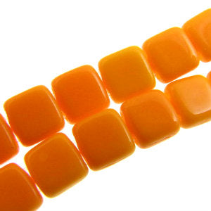 Czech Tile Beads 6mm Sunflower Yellow (Lt. Orange) Qty:25 Strung