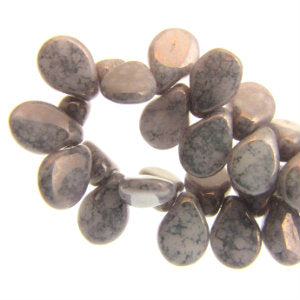 Czech Pip Beads by Preciosa 5x7mm White Terracotta Copper Qty:60 strung