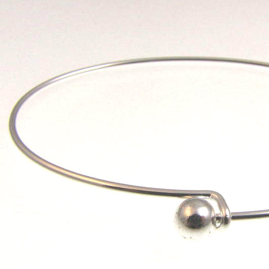 Bracelet Wire with Ball Silver Plate Qty:1