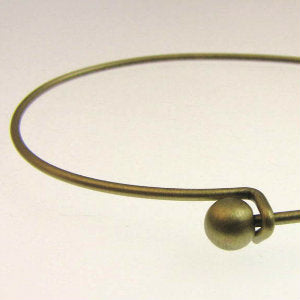 Bracelet Wire with Ball Antique Brass Plate Qty:1