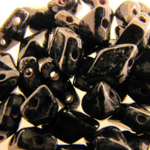 Load image into Gallery viewer, Czech DiamonDuos 5x8mm Jet Silver Picasso Qty:5g