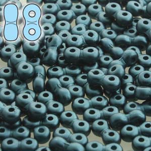 Czech Infinity Beads 4x8mm Pastel Petrol Qty:10 grams