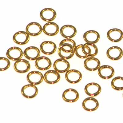 Gold Plated Jump Rings Soldered 4.5mm OD 20 Gauge Qty:100