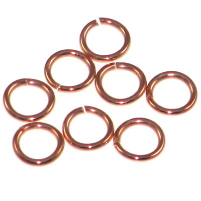 Bright Copper Jump Rings Open 7mm Outside Diameter 18 Gauge Quantity:100
