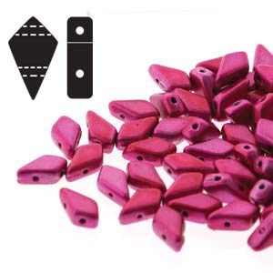 Czech Kite Beads 9x5mm Metalust Pink Qty: 10g