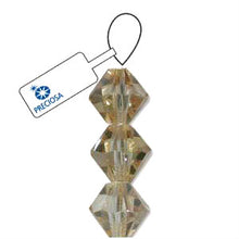 Load image into Gallery viewer, Preciosa 4mm Bicones Crystal Blond Flare Qty:31 strung