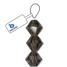 Load image into Gallery viewer, Preciosa 4mm Bicones Black Diamond Qty:31 strung