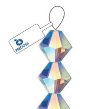 Load image into Gallery viewer, Preciosa 4mm Bicones Crystal AB 2X Qty:31 strung