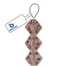 Load image into Gallery viewer, Preciosa 4mm Bicones Light Rose Qty:31 strung