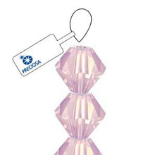 Load image into Gallery viewer, Preciosa 4mm Bicones Rose Opal Qty:31 strung