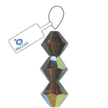 Load image into Gallery viewer, Preciosa 3mm Bicones Smoked Topaz AB Qty:42