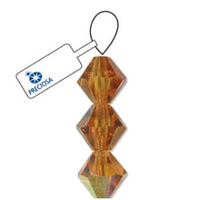 Load image into Gallery viewer, Preciosa 3mm Bicones Topaz AB Qty:42